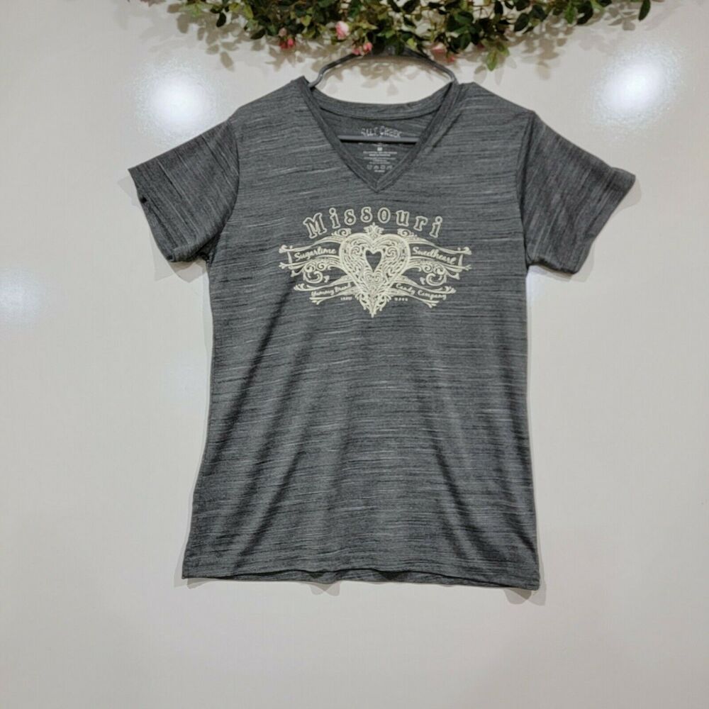 Womens Medium Grey Y2K Mall Goth Missouri Sugartime Sweatheart Candy Co. Tshirt